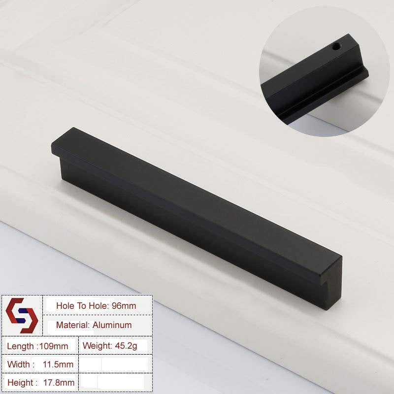 Zinc Kitchen Cabinet Handles Drawer Bar Handle Pull 96mm 128mm 160mm - 320mm