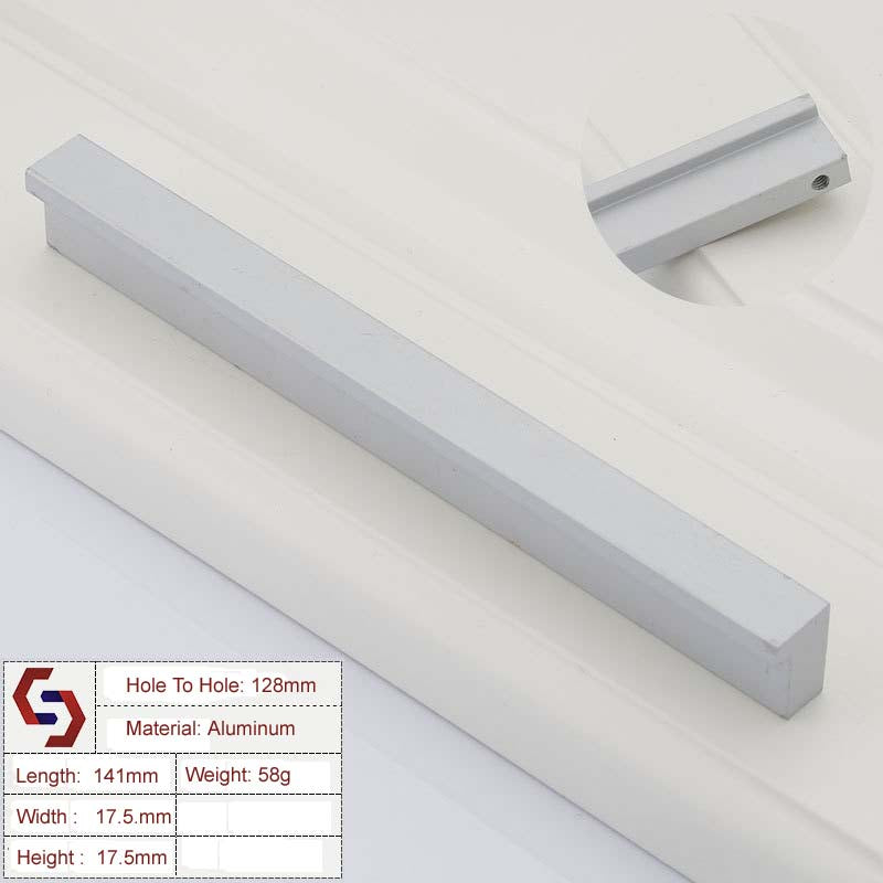 Zinc Kitchen Cabinet Handles Drawer Bar Handle Pull 96mm 128mm 160mm - 320mm
