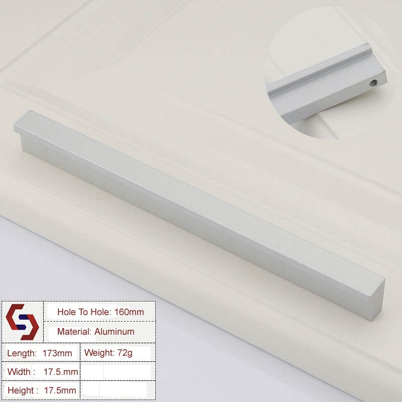 Zinc Kitchen Cabinet Handles Drawer Bar Handle Pull 96mm 128mm 160mm - 320mm