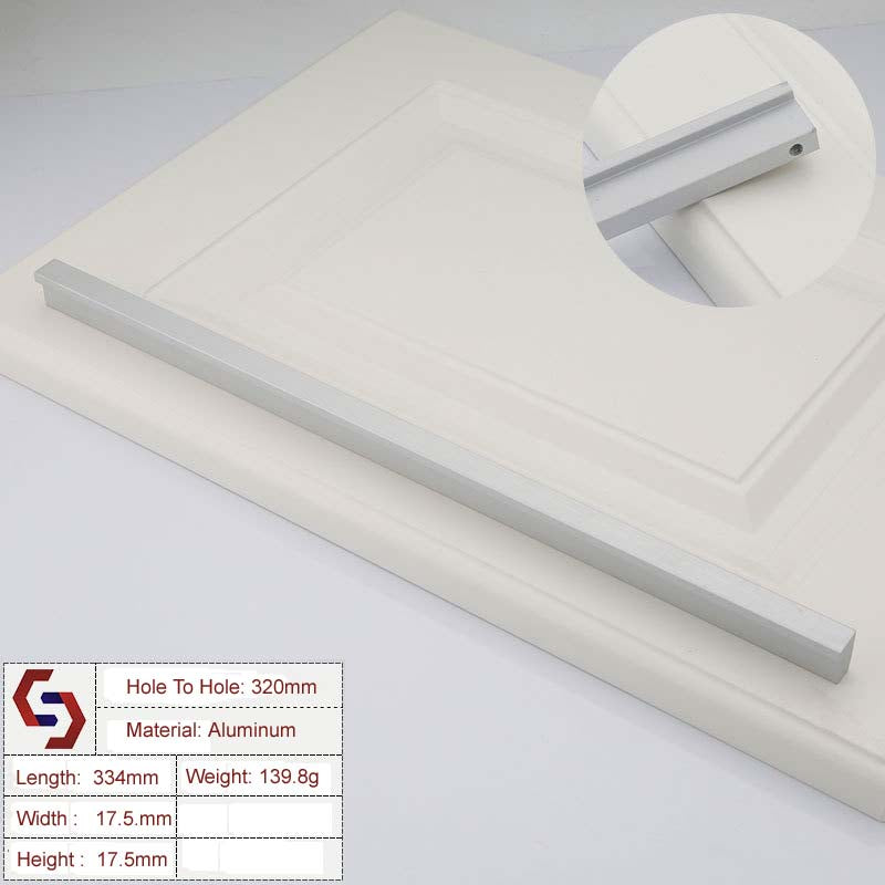 Zinc Kitchen Cabinet Handles Drawer Bar Handle Pull 96mm 128mm 160mm - 320mm