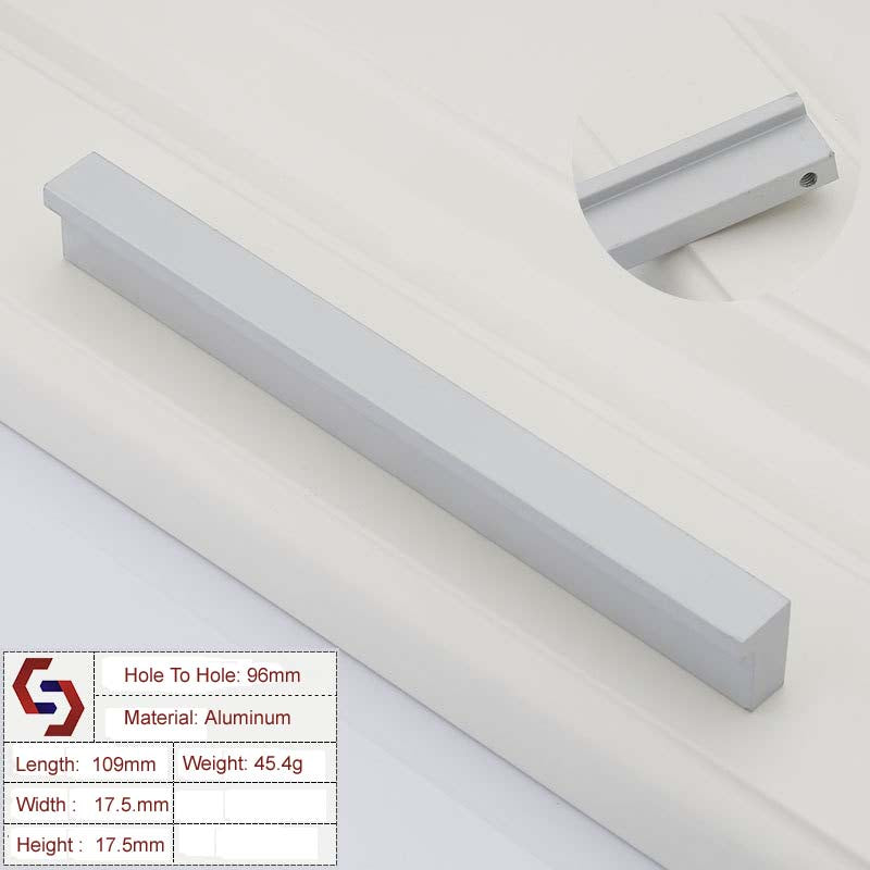 Zinc Kitchen Cabinet Handles Drawer Bar Handle Pull 96mm 128mm 160mm - 320mm