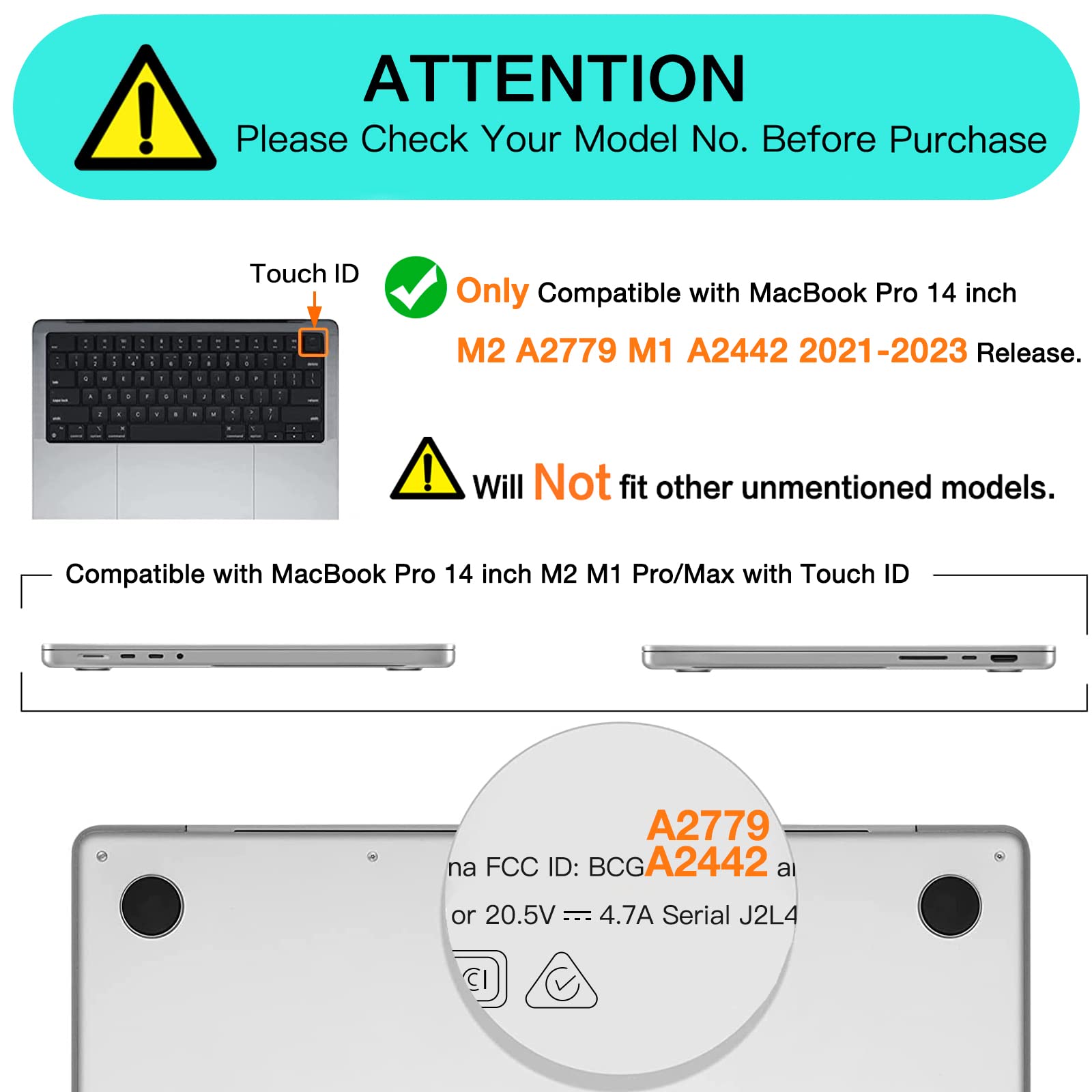 MacBook Pro 14 Max Inch Case 2023 2022 2021 M2 A2779 M1 A2442 Hardshell Case Keyboard Cover