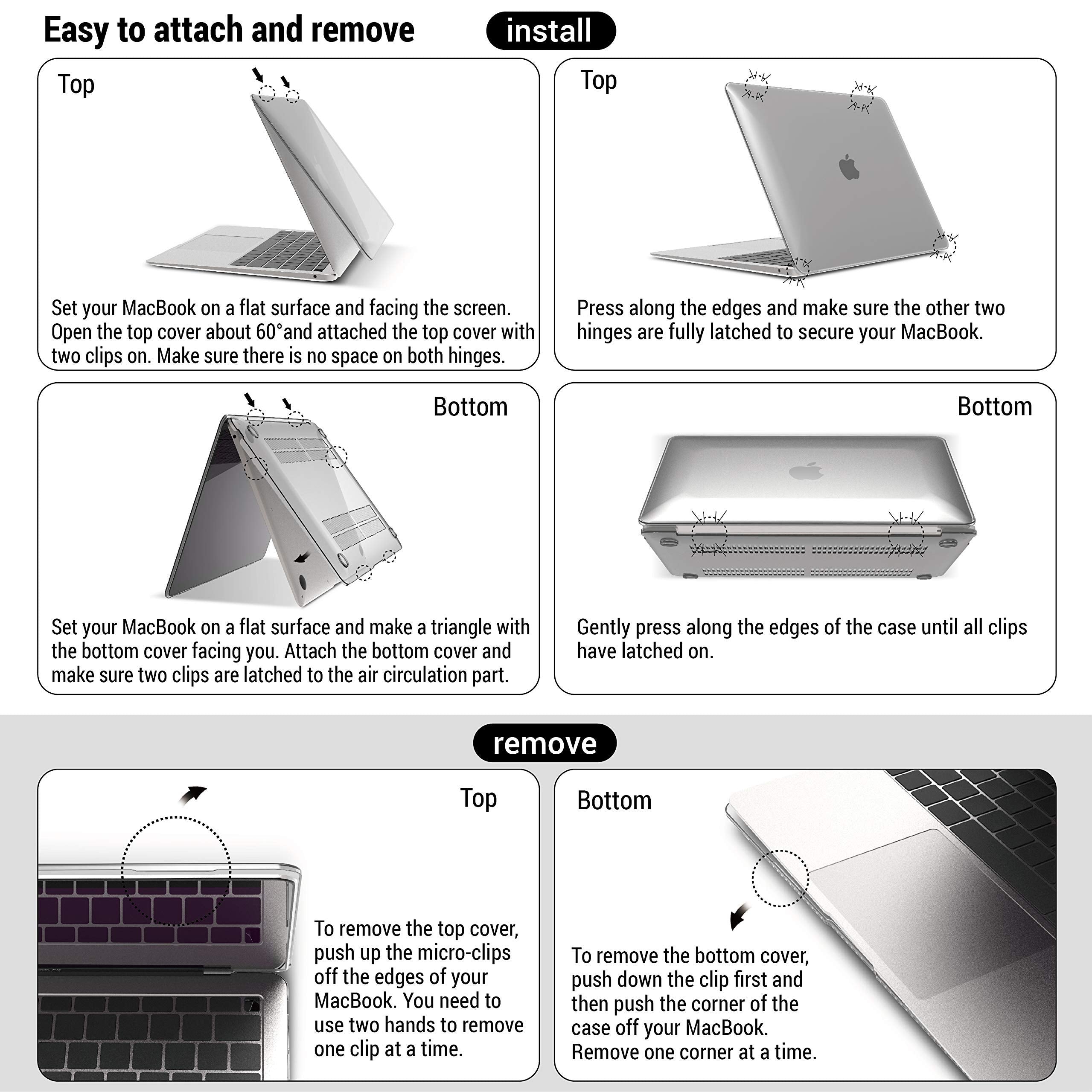 MacBook Air 13 Inch Case 2022 2021 2020 2019 2018, A1932, A2179,A2337 Shell Case Keyboard Cover