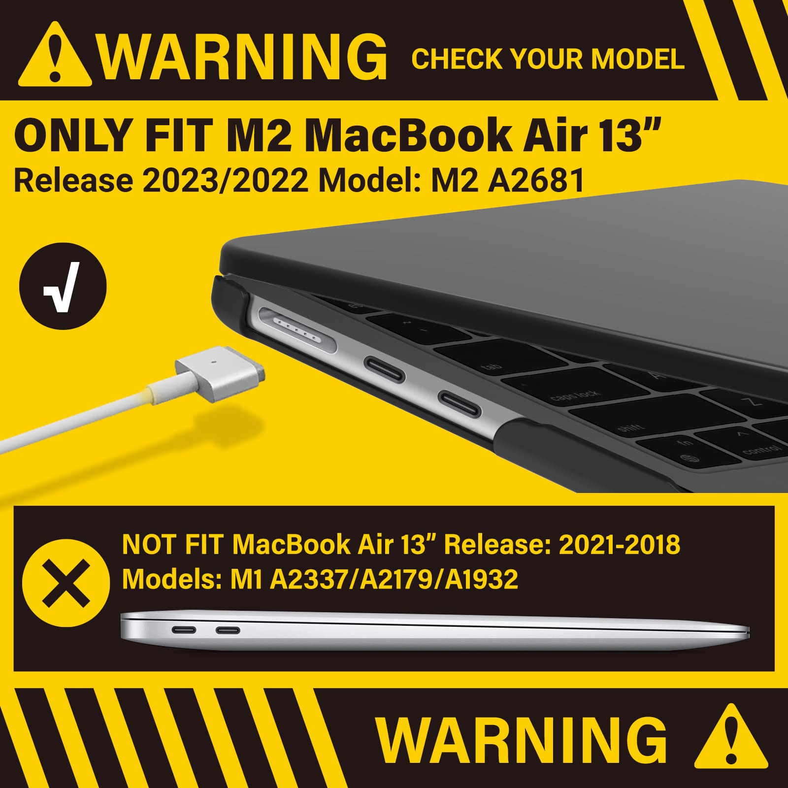 2023 2022 MacBook Air 13 inch case M2 Model A2681 Hard Shell Case Keyboard Cover