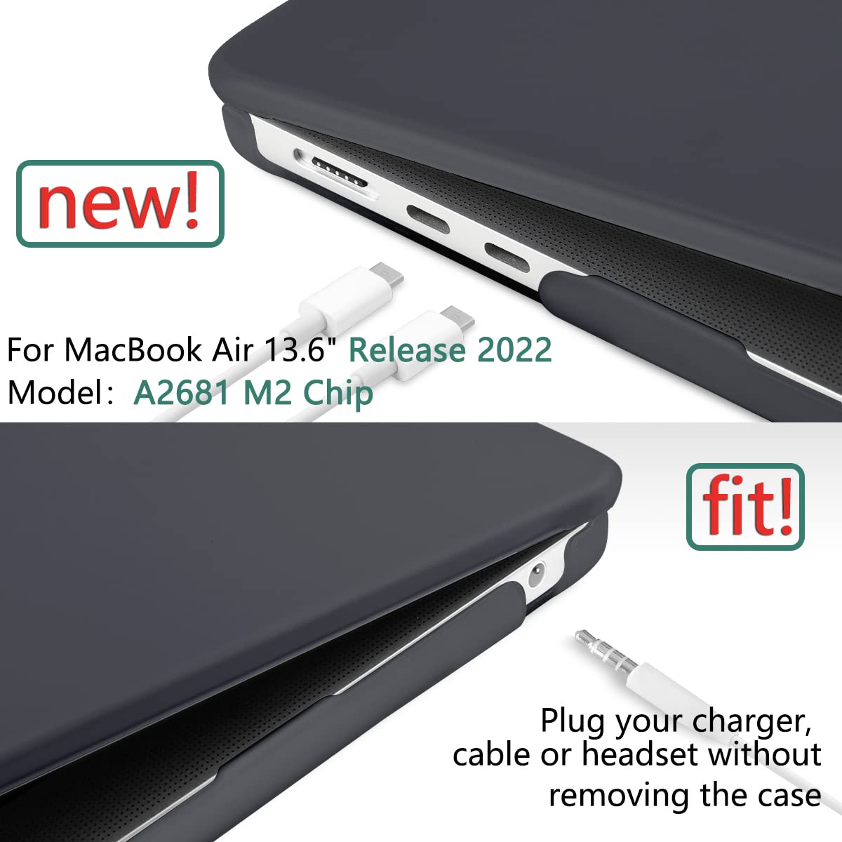 2023 2022 MacBook Air 13 inch case M2 Model A2681 Hard Shell Case Keyboard Cover