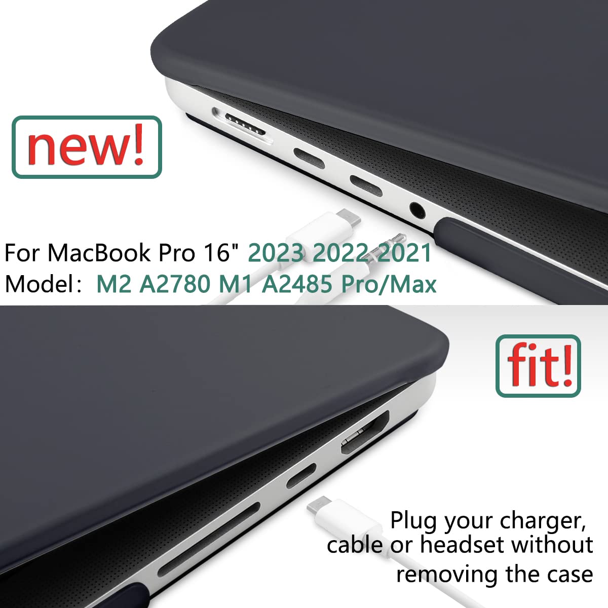MacBook Pro 16 inch Case 2023 2022 2021 M2 A2780 A2485 M1 Pro/Max Hard Shell Case Keyboard Cover