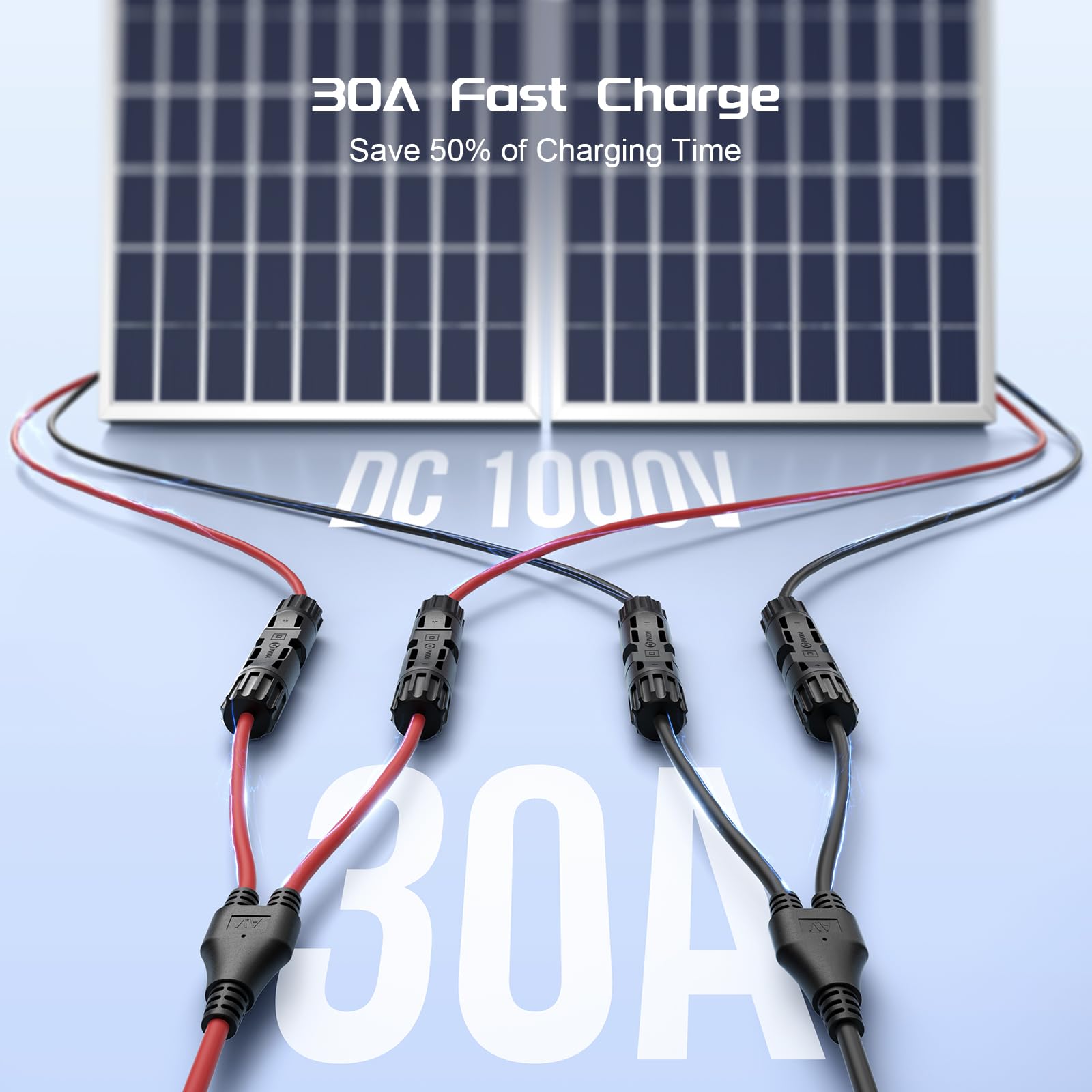 Modulo Conector Solar 1 Pair Solar Connector Y Branch Parallel Adapter Cable Solar Panel Con ...