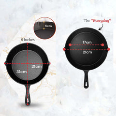 8inch 21cm Cast Iron Skillet Cookware Frying pan Pre-Seasoned Grill Pan Pans