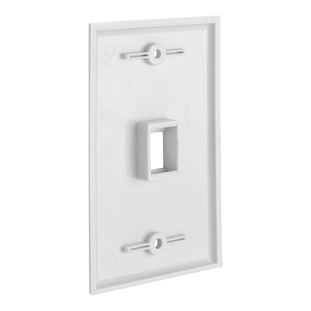 1 Port QuickPort outlet Wall Plate face plate, Single Gang White