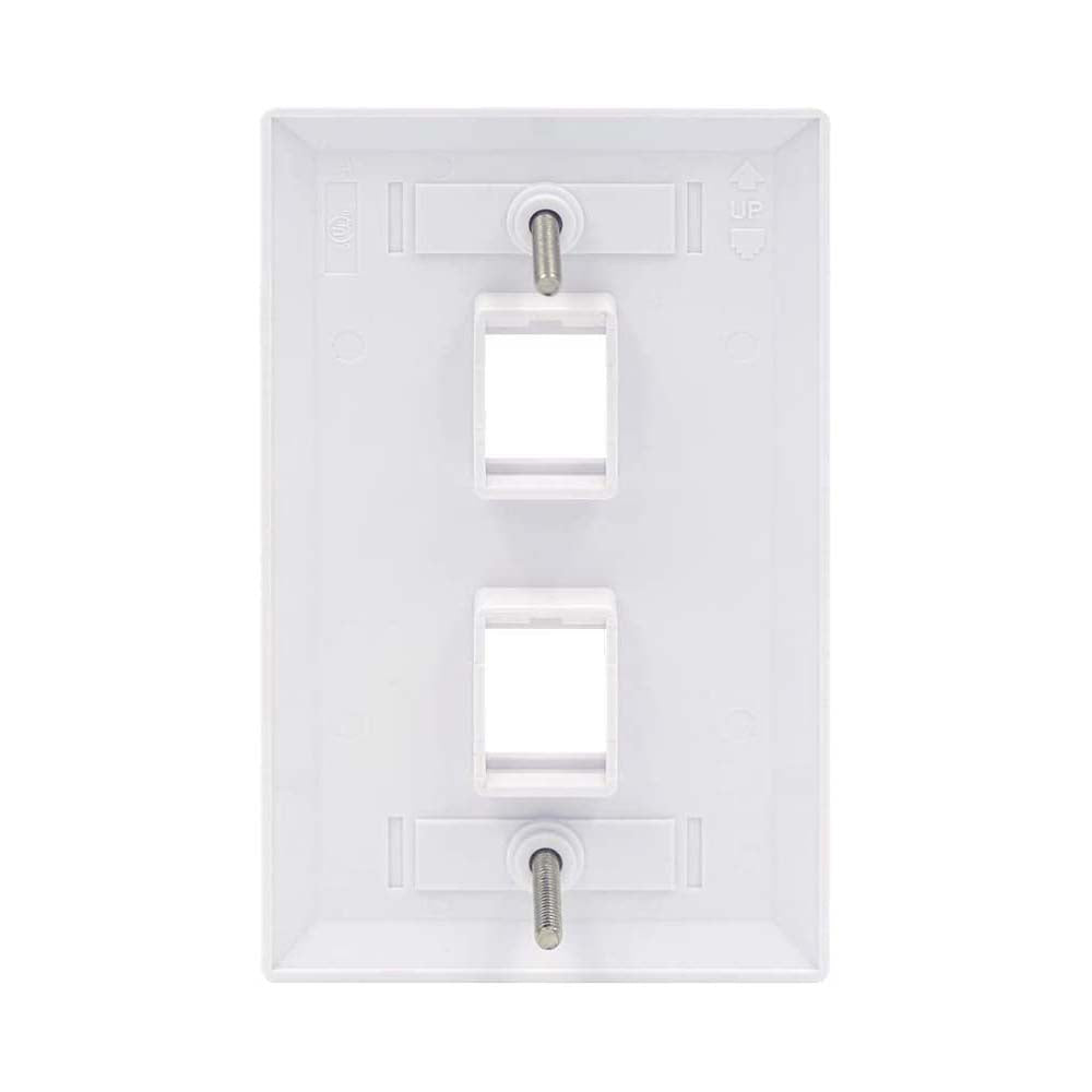 2 Port QuickPort outlet Wall Plate face plate, two Gang White