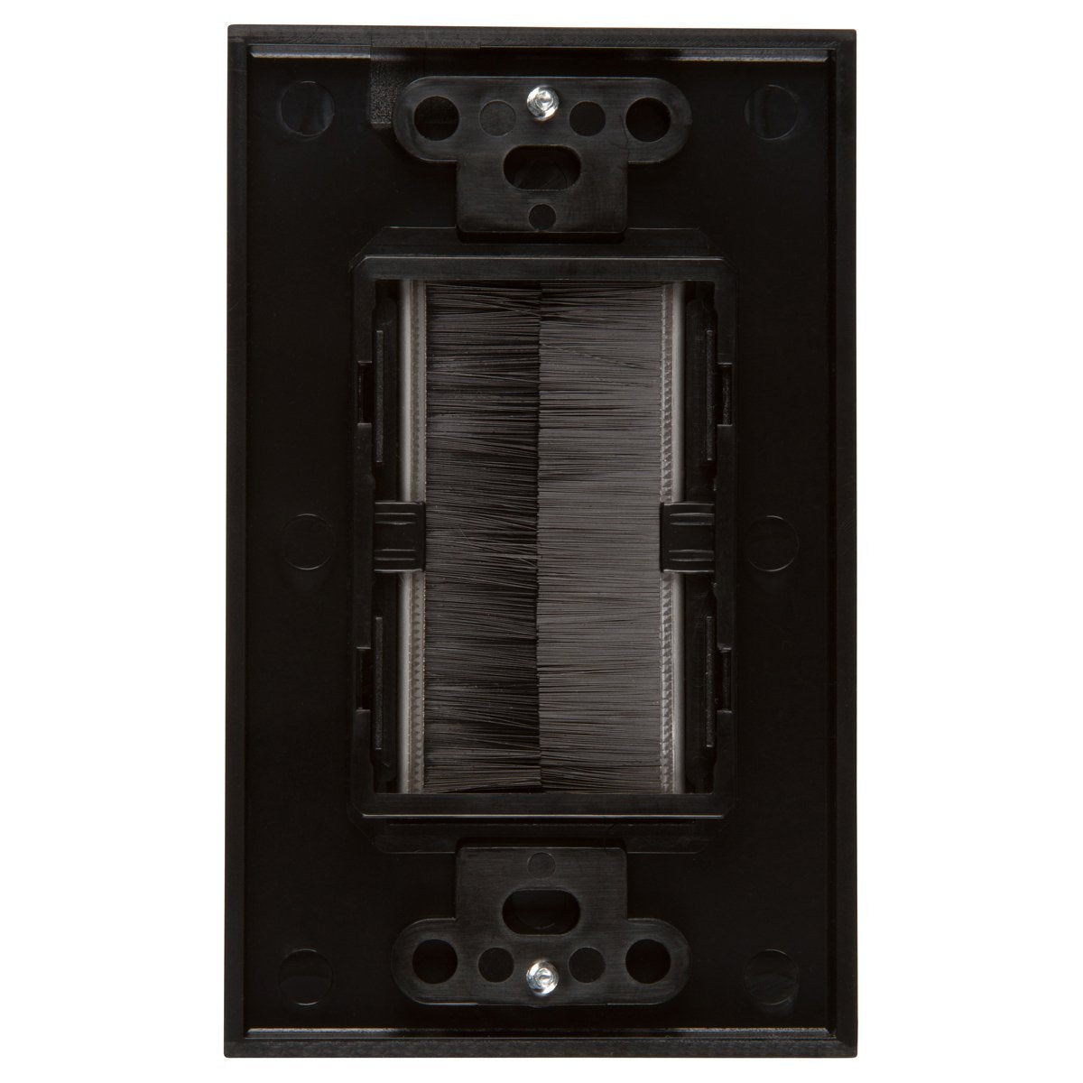Black Brush Wall Plate Wires Cable Access Strap Management Socket Mount Port HDMI