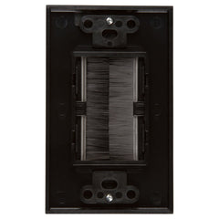 Black Brush Wall Plate Wires Cable Access Strap Management Socket Mount Port HDMI