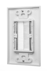 White Brush Wall Plate Wires Cable Access Strap Management Socket Mount Port HDMI