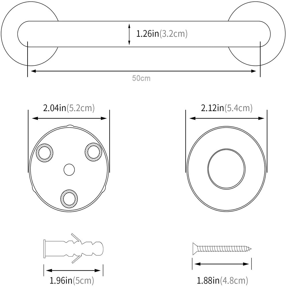 Stairway Bathroom Safety Rail Handle Shower Toilet Grab Bar Handle Handrail