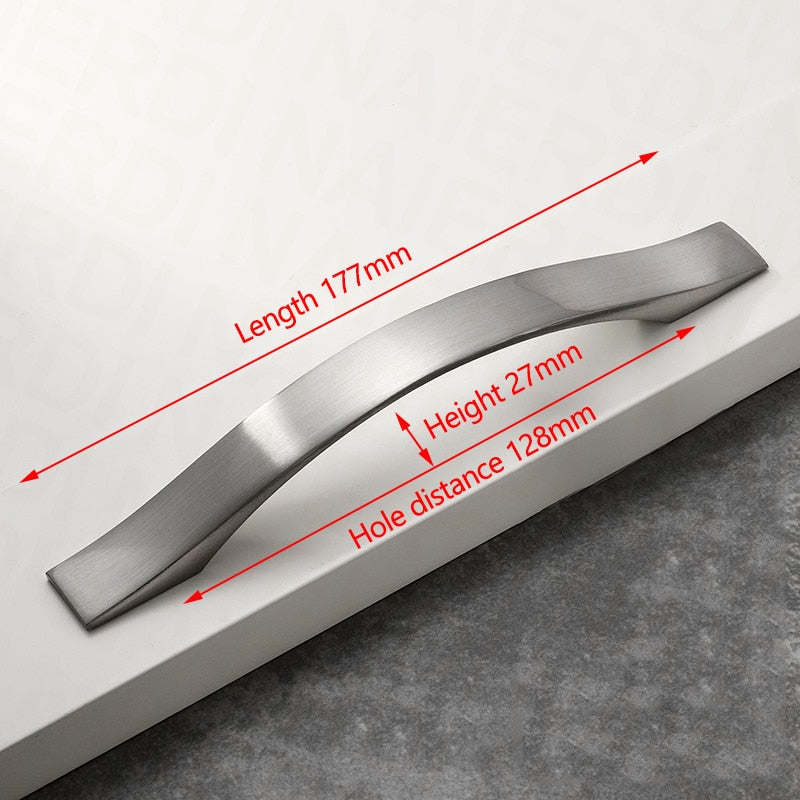 96mm 128mm Brushed Silver Furniture Kitchen Bathroom Cabinet Handles Drawer Bar Handle Pull Knob