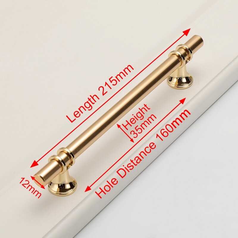 Luxury Design Kitchen Cabinet Handles Drawer Bar Handle Pull Gold Black 96mm 128mm 160mm 192 320MM
