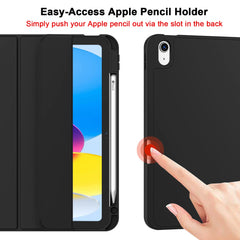 iPad 10th Case 10.9 Inch 2022 with Pencil Holder, Smart iPad Case with Soft TPU Auto Wake Sleep