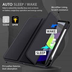 iPad 10th Case 10.9 Inch 2022 with Pencil Holder, Smart iPad Clear Case with Soft TPU Auto Wake Sleep