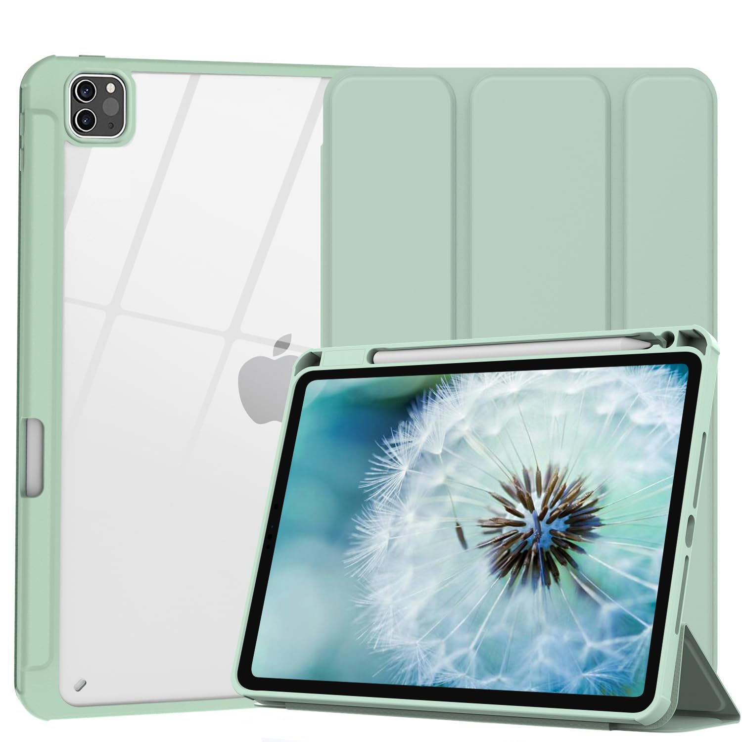 iPad Pro 11 Inch 2020-2022 Soft Tpu Smart Premium Case Auto Sleep Wake Stand Clear Cover Pencil holder
