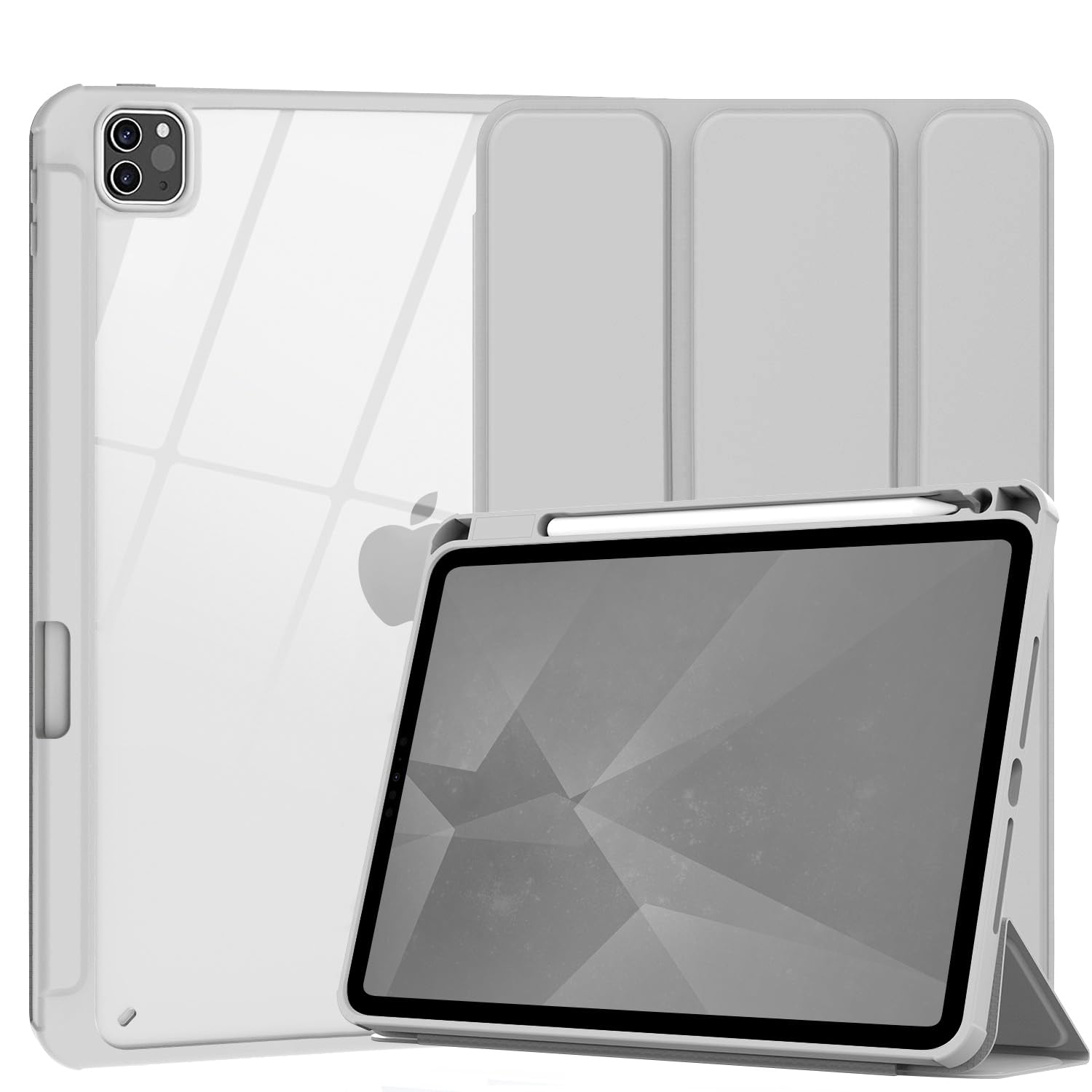 iPad Pro 11 Inch 2020-2022 Soft Tpu Smart Premium Case Auto Sleep Wake Stand Clear Cover Pencil holder