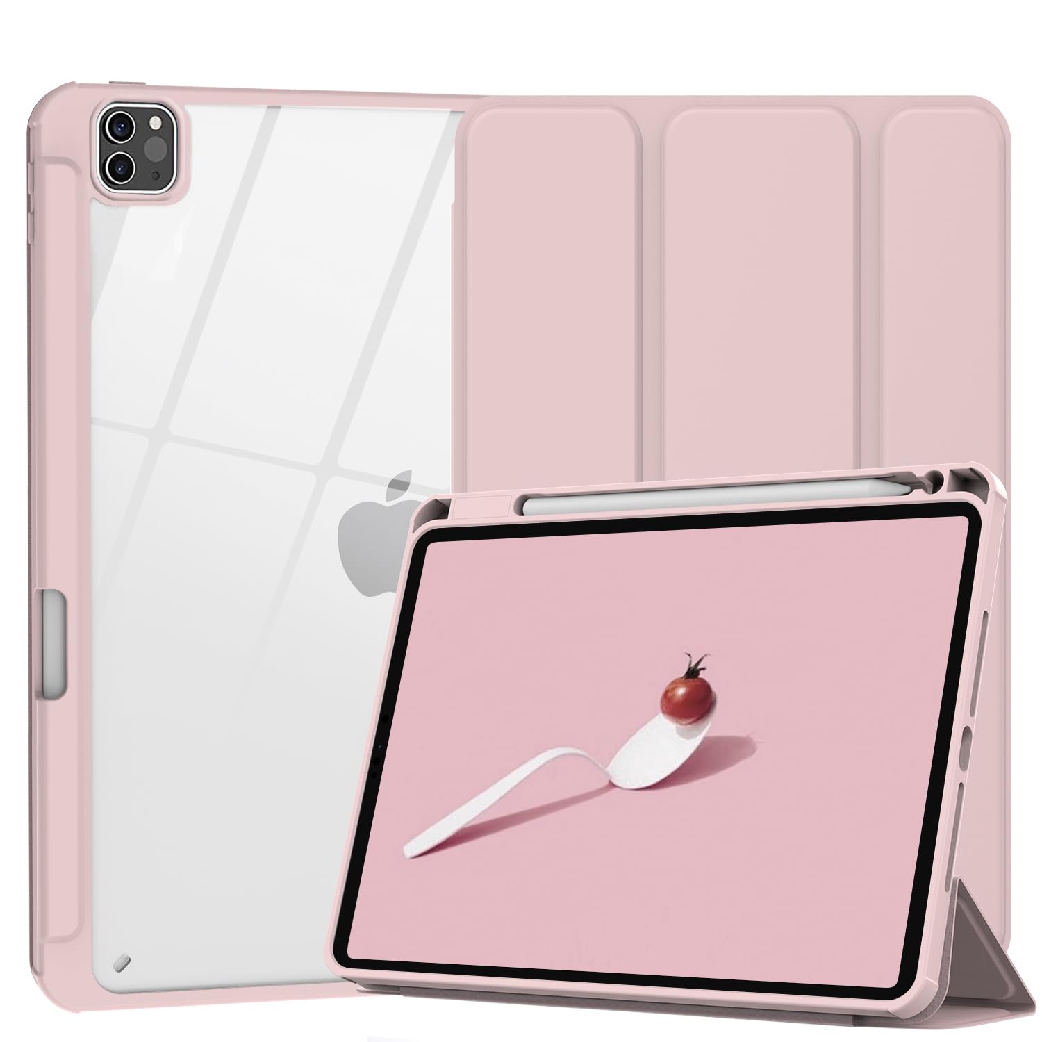 iPad Pro 11 Inch 2020-2022 Soft Tpu Smart Premium Case Auto Sleep Wake Stand Clear Cover Pencil holder