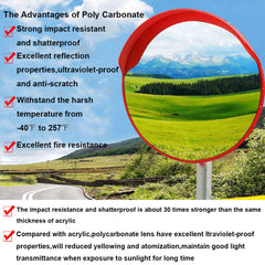 80cm OutdoorTraffic Blind Spots Curved Convex Mirror Wide Angle Driveway Warehouse Security
