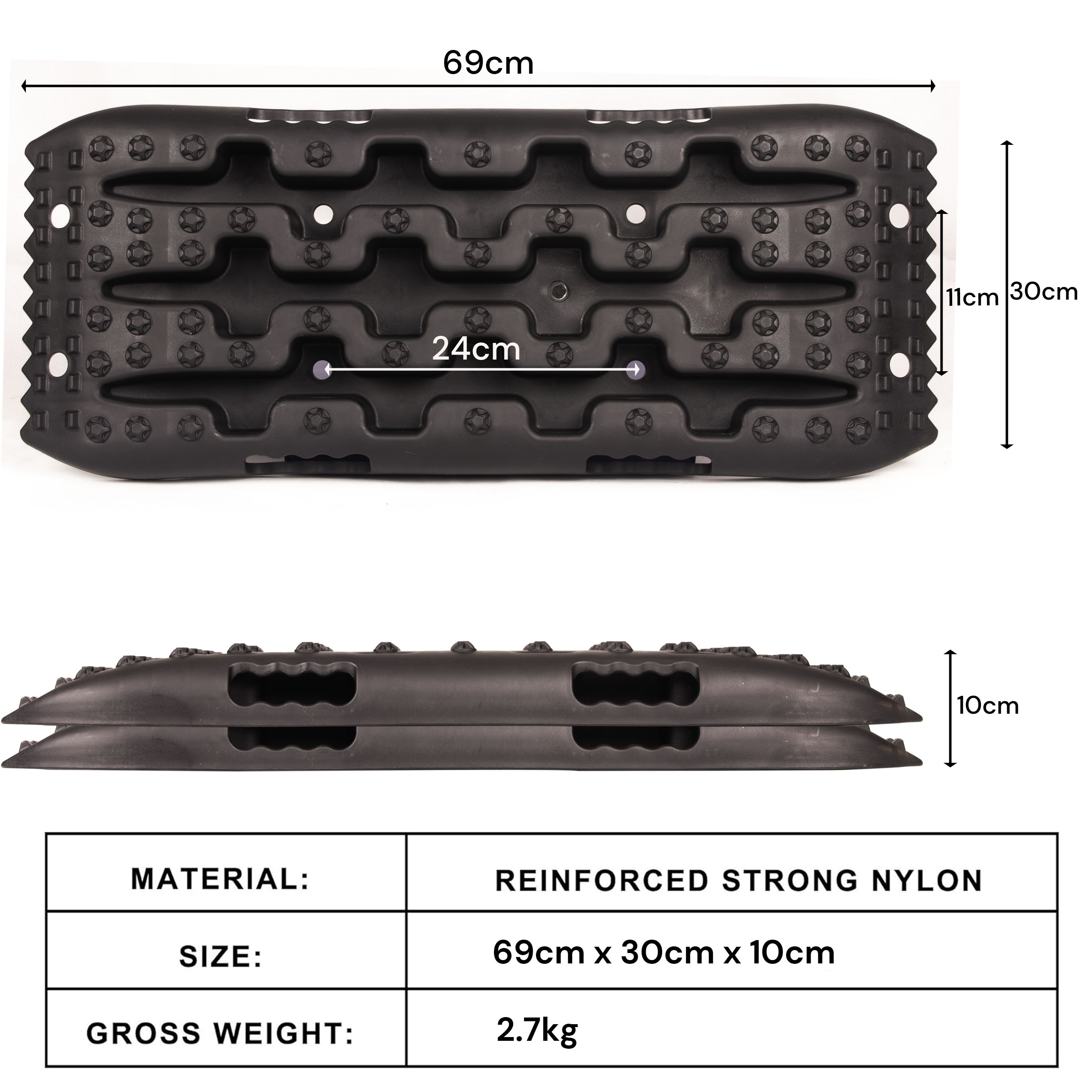69cm Traction Boards 2 PCS Recovery Tracks 4WD Tire Traction Mat Recovery Boards Rescue Board